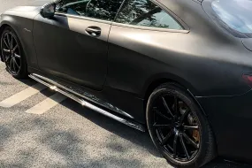 2014-2021 Mercedes Benz C217 S63/S65 AMG Coupe Carbon Fiber Side Skirts Extension