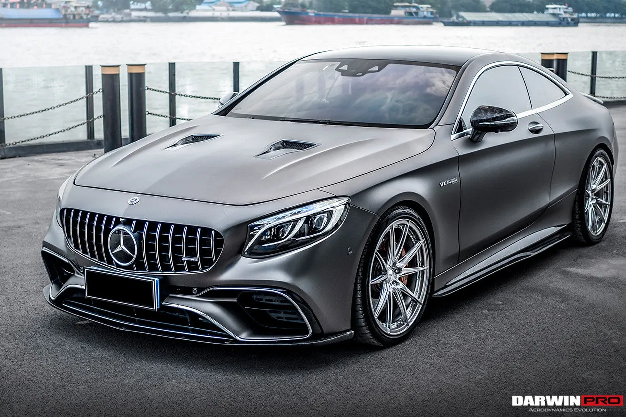 2014-2021 Mercedes Benz C217 S63/S65 AMG Coupe Carbon Fiber Side Skirts Extension
