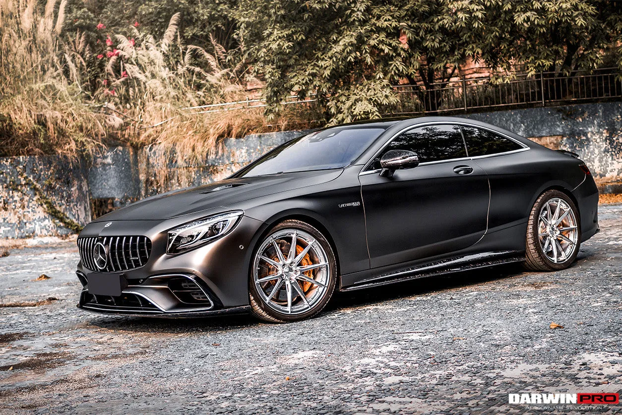 2014-2021 Mercedes Benz C217 S63/S65 AMG Coupe Carbon Fiber Side Skirts Extension
