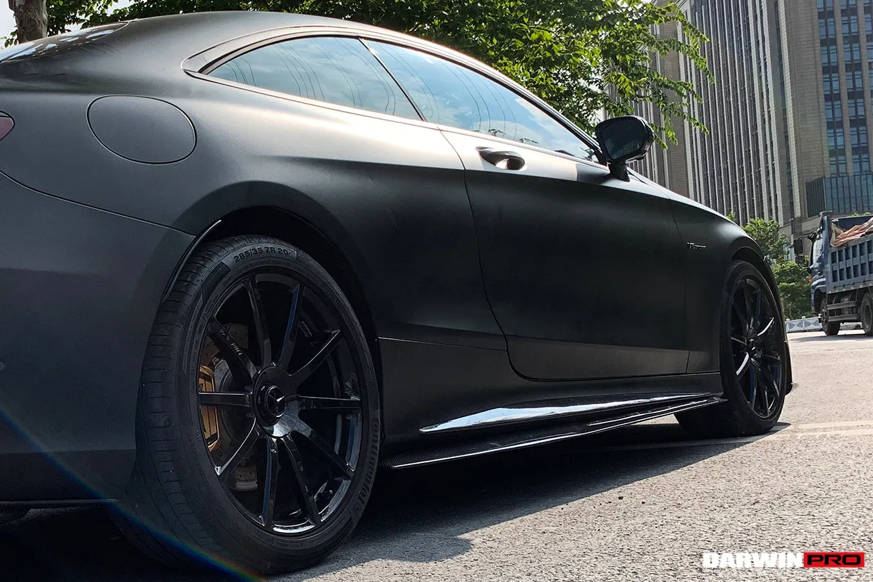 2014-2021 Mercedes Benz C217 S63/S65 AMG Coupe Carbon Fiber Side Skirts Extension