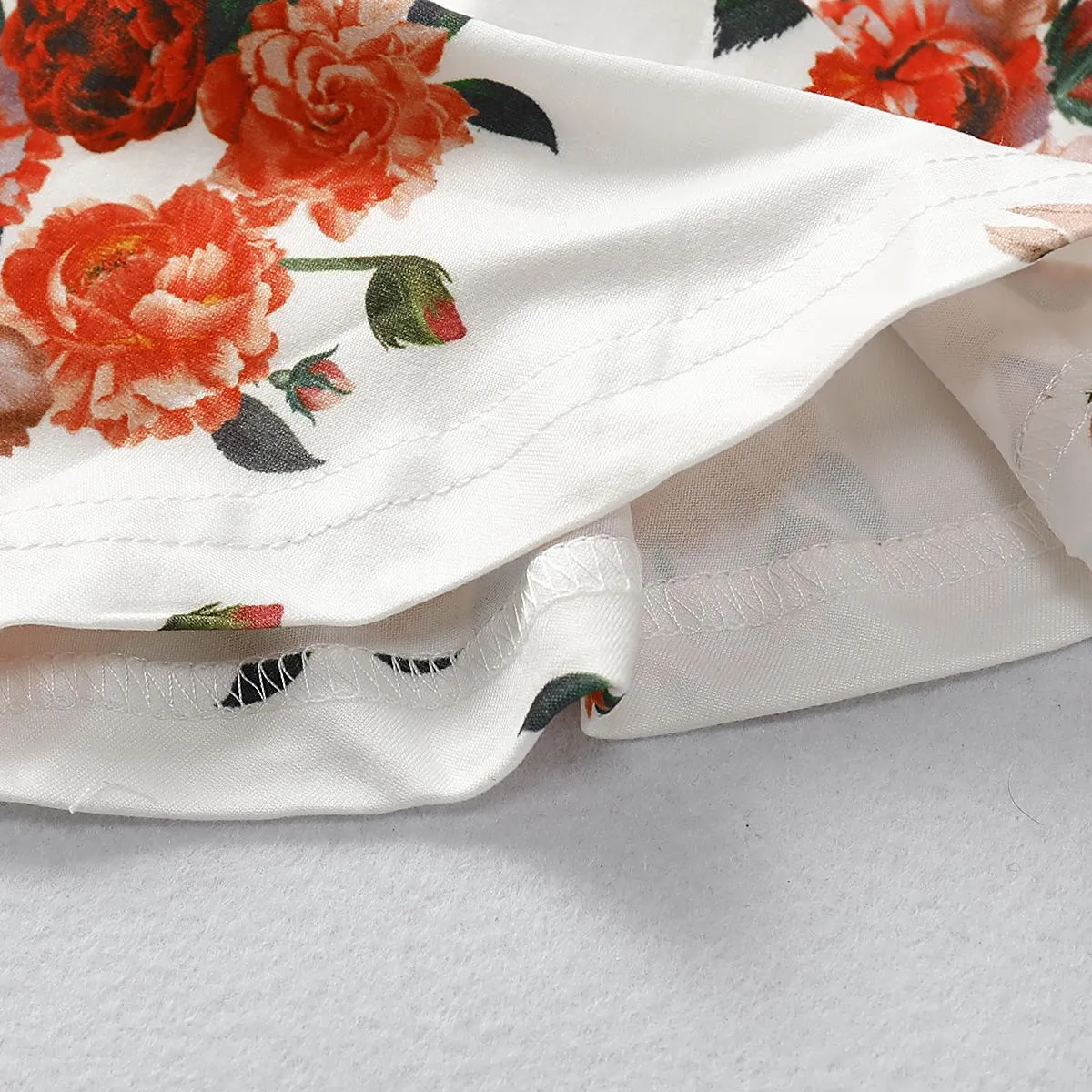6M-4Y Baby Girls Outfits Floral Print Long Sleeve Round Neck Top Ripped Jeans Pants 2Pcs Clothes Set White Catpapa 197707