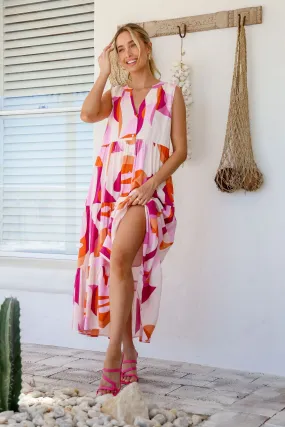 Abstract Midi Dress