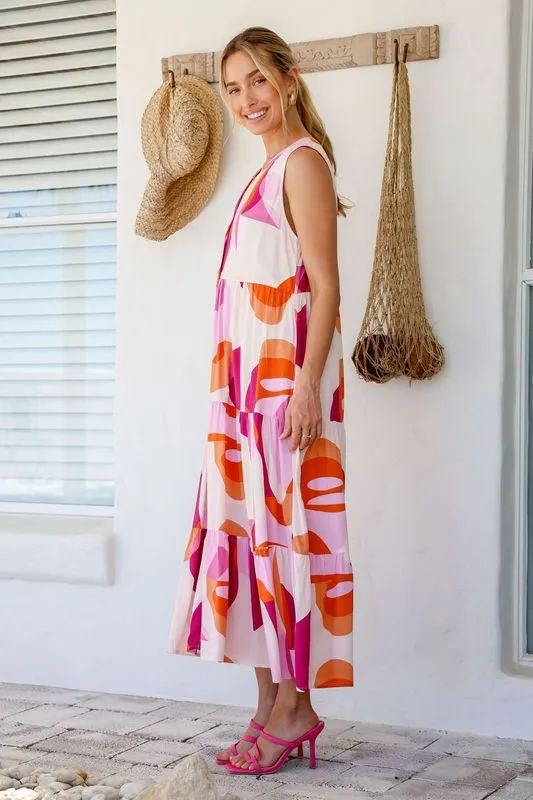 Abstract Midi Dress