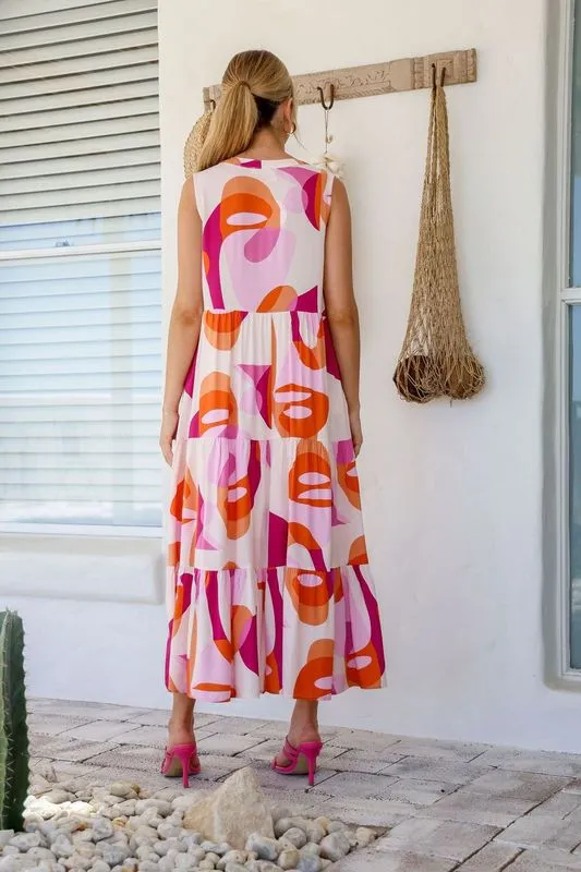Abstract Midi Dress