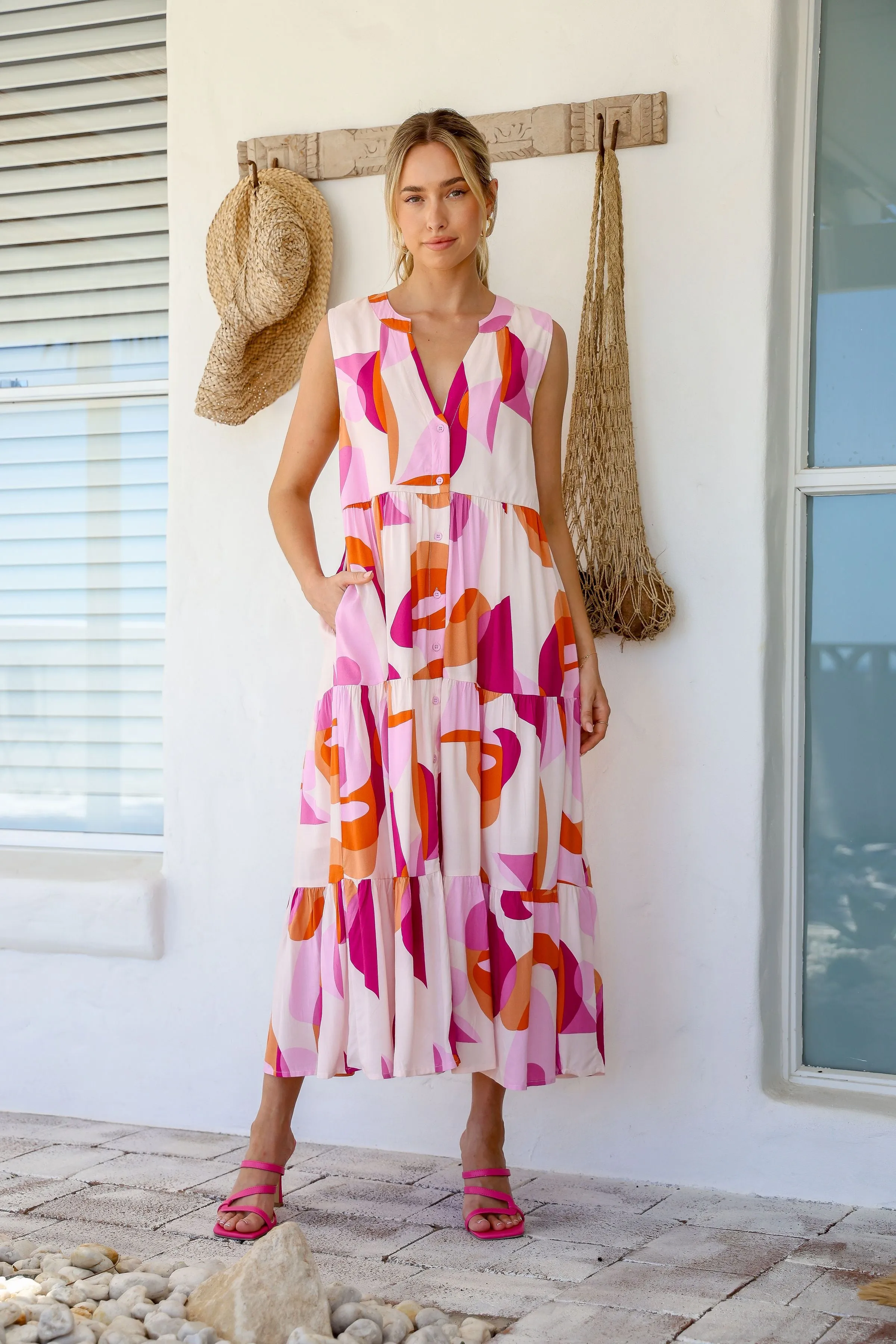 Abstract Midi Dress