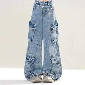 American Retro Blue Straight Jeans