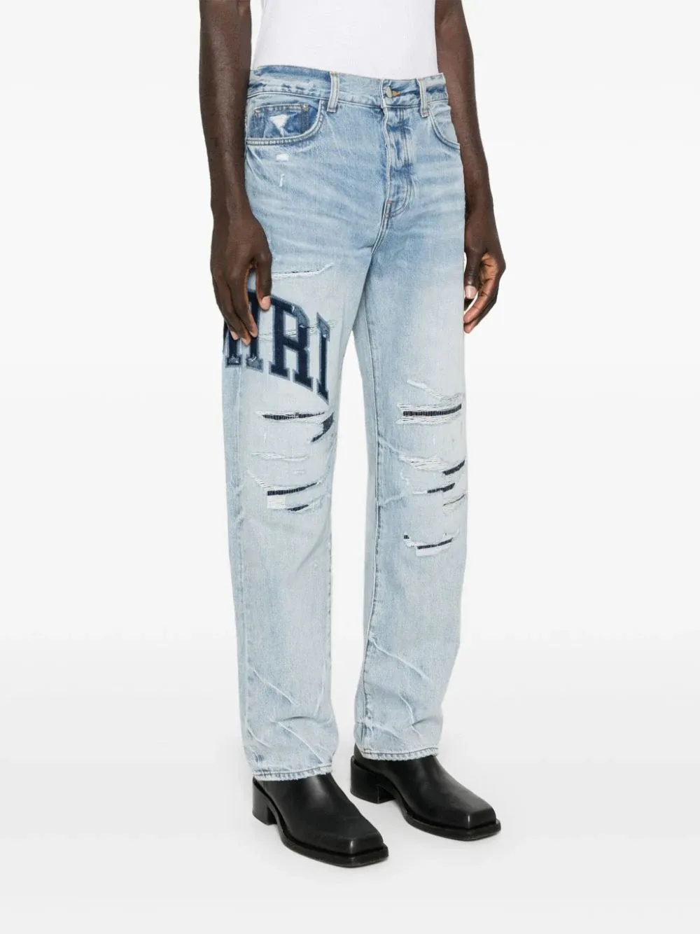 AMIRI - Men Varsity Logo Repair Straight Jean