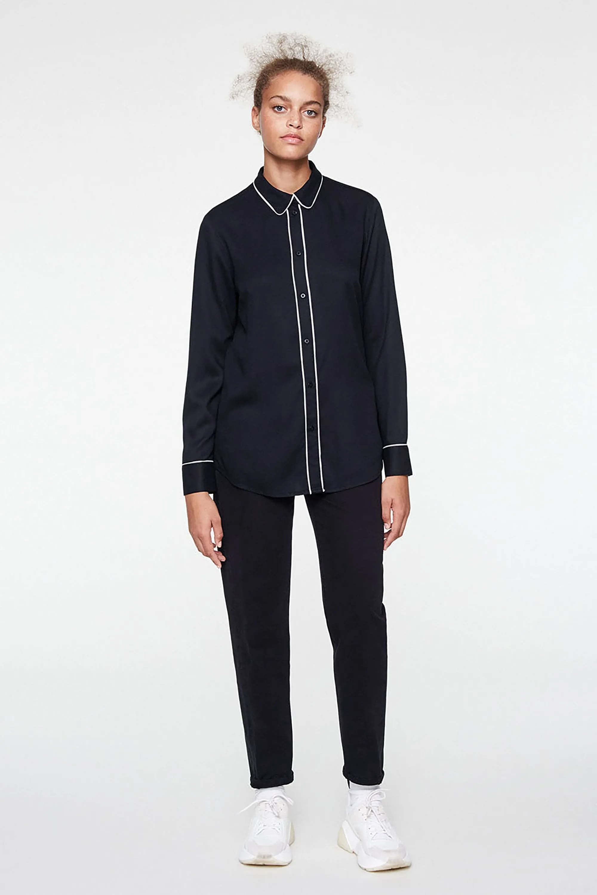 annika shirt black <br> by ARMEDANGELS