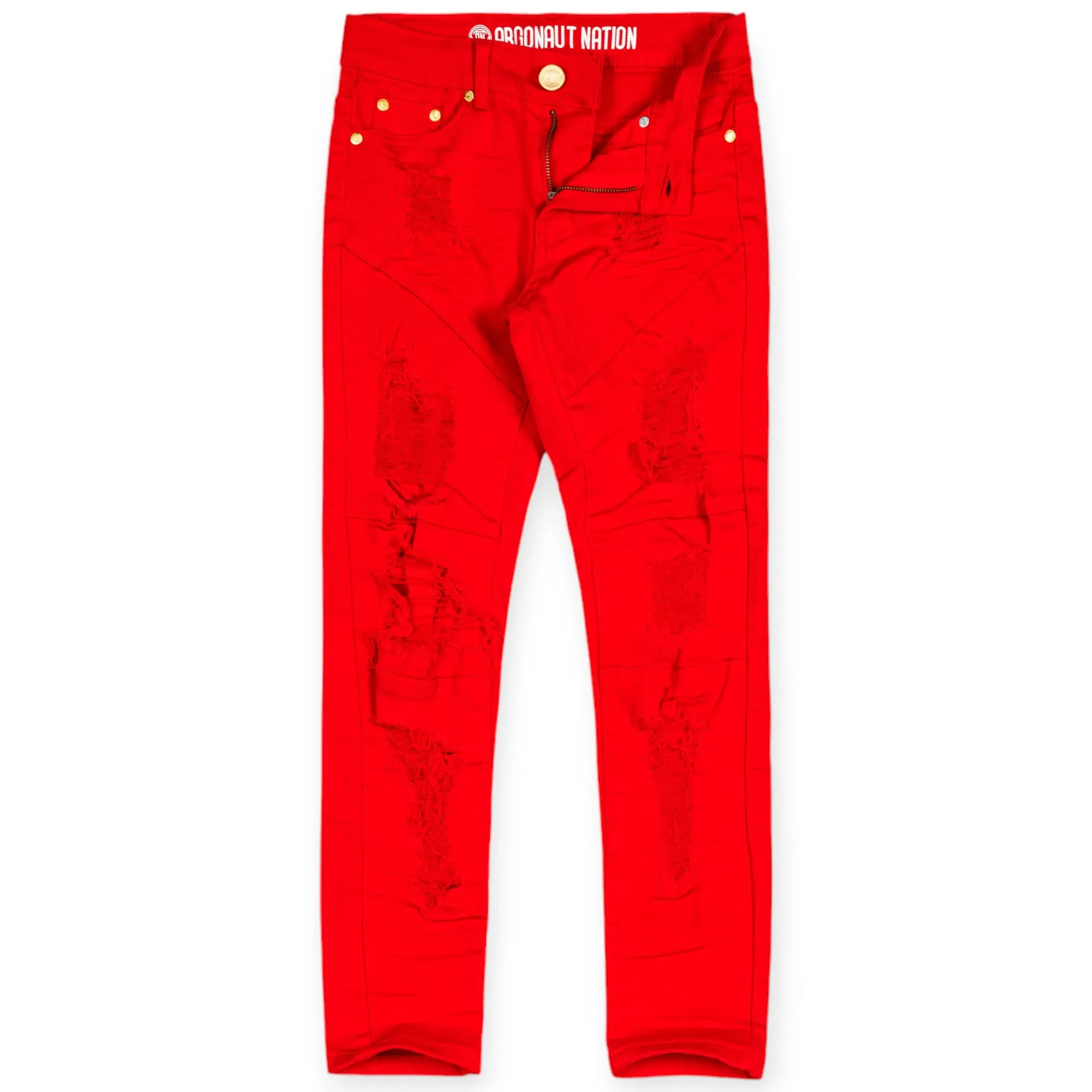 Argonaut Nations Boys Ripped Twill Jeans (Red)