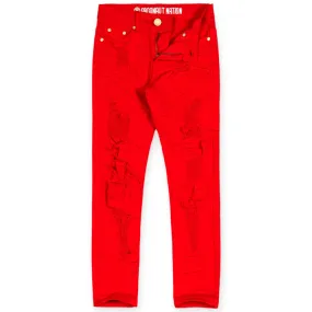 Argonaut Nations Boys Ripped Twill Jeans (Red)