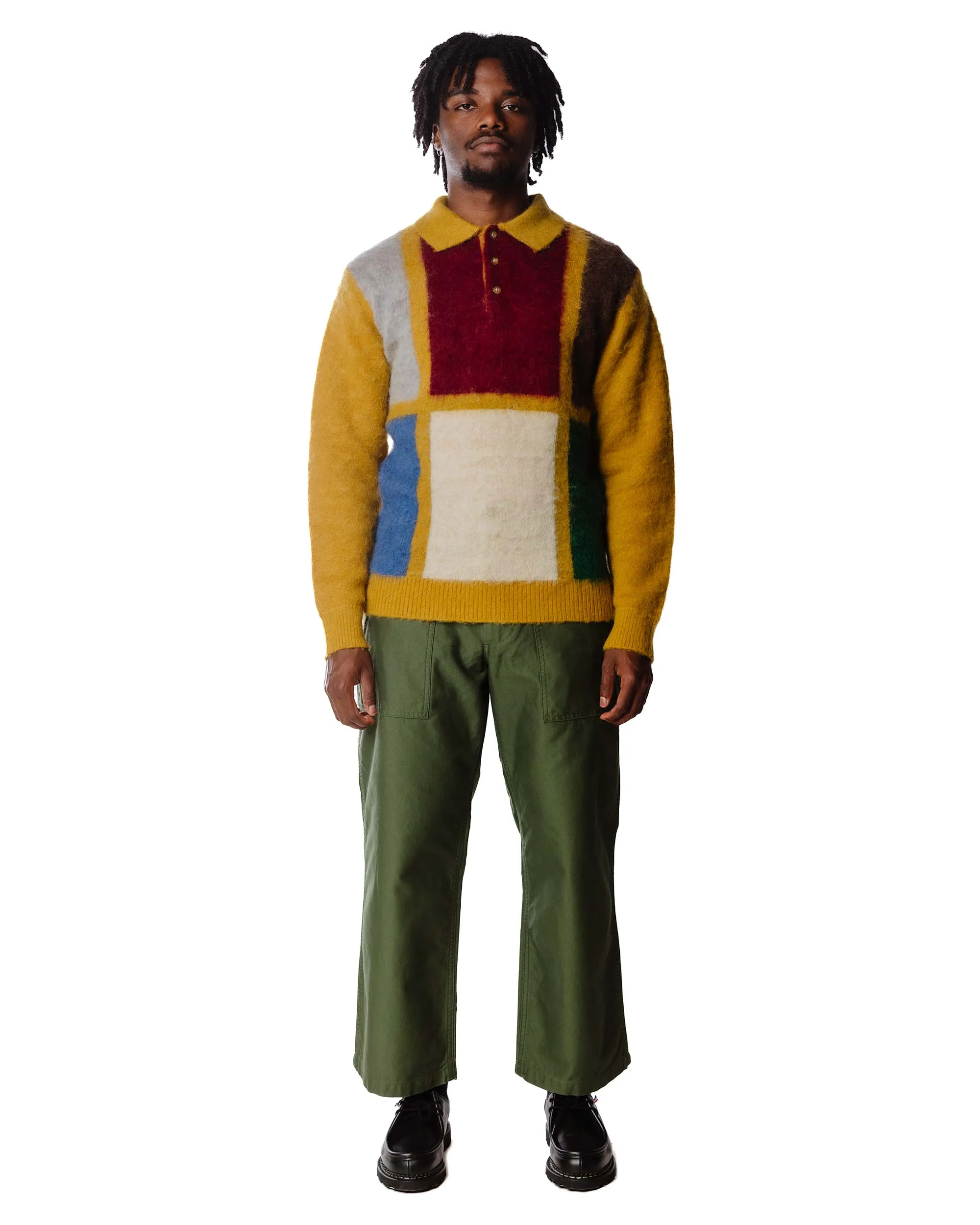 Mens Beams Plus Olive Utility MIL Trousers - Versatile & Stylish Military-Inspired Pants