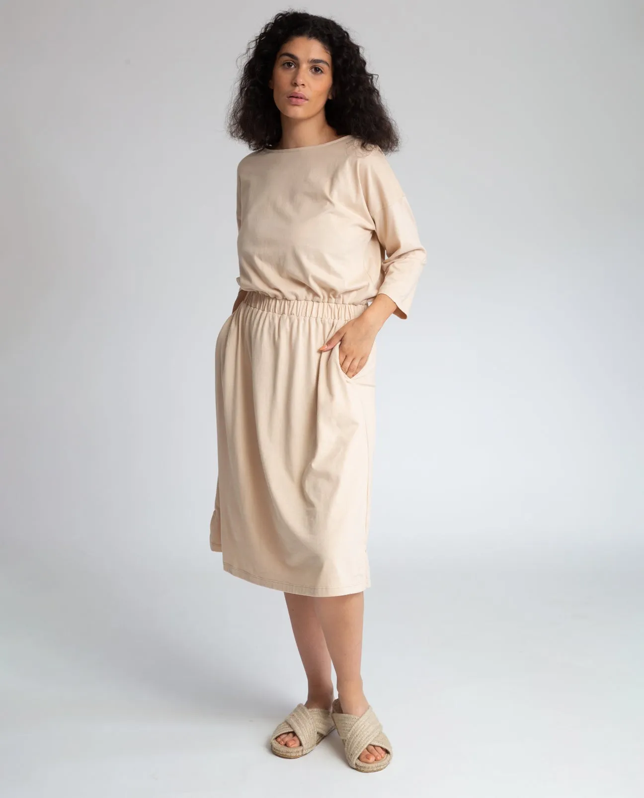 Bellamy Organic Cotton Dress In Sand