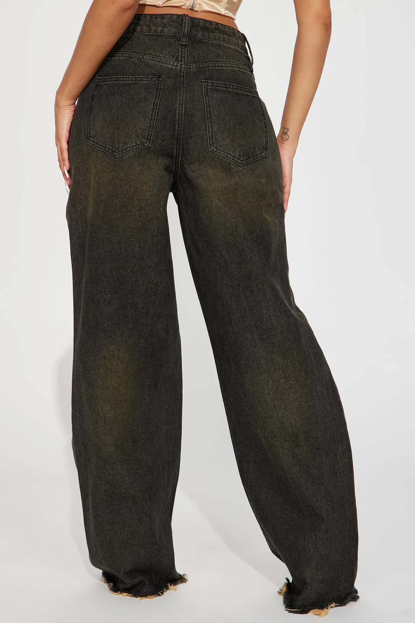 Belleville Baggy Ripped Non Stretch Jeans - Black Wash