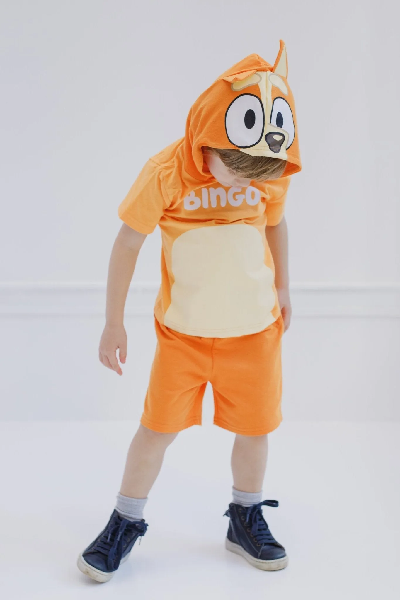Bluey Bingo (Bluey) Hooded Cosplay T-Shirt and French Terry Shorts Outfit Set