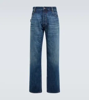 Bottega Veneta High Rise Straight Leg Jeans, Blue
