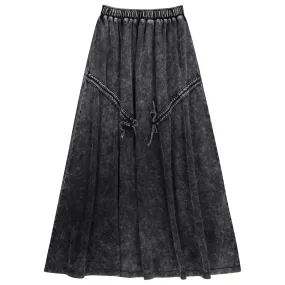 Cinched Jersey Maxi Skirt