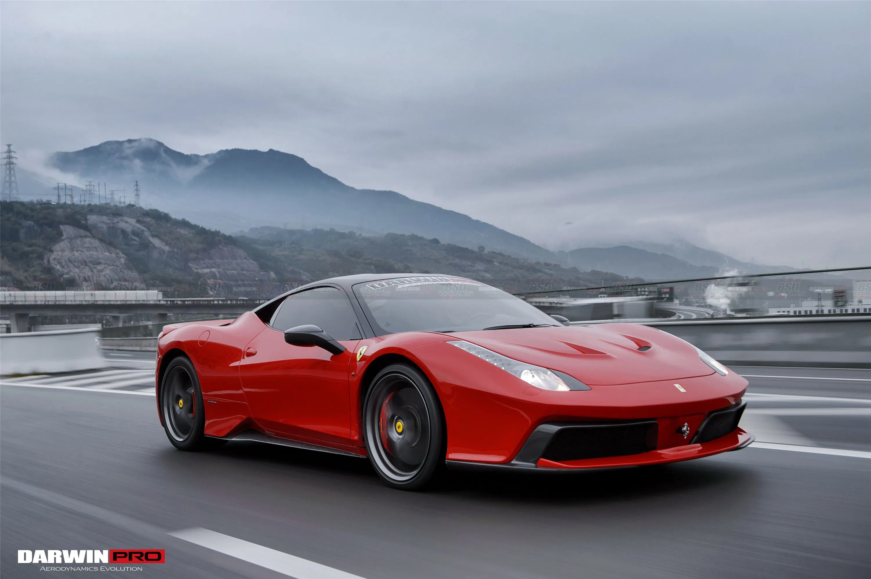 DarwinPRO 2010-2015 Ferrari 458 Coupe & Spider BKSS Style Side Skirts