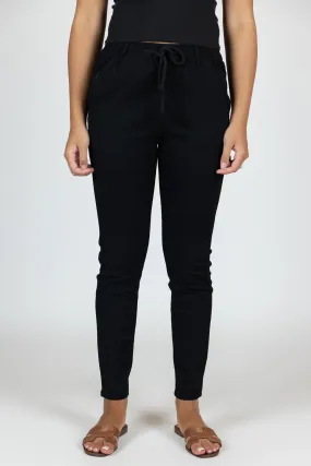 Drawstring Straight Leg Jeans
