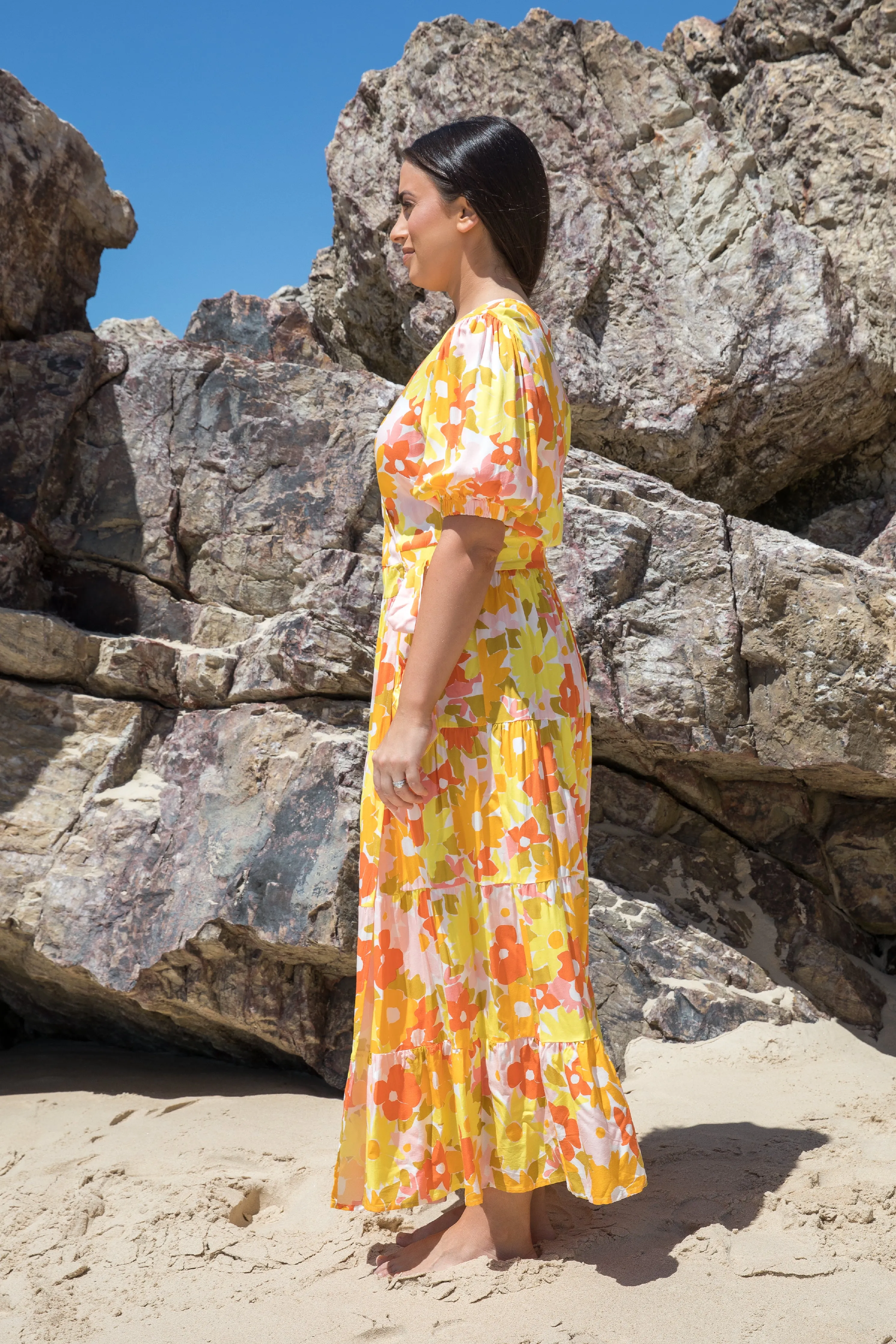 FINAL SALE Ruffle Wrap Dress in Meadow