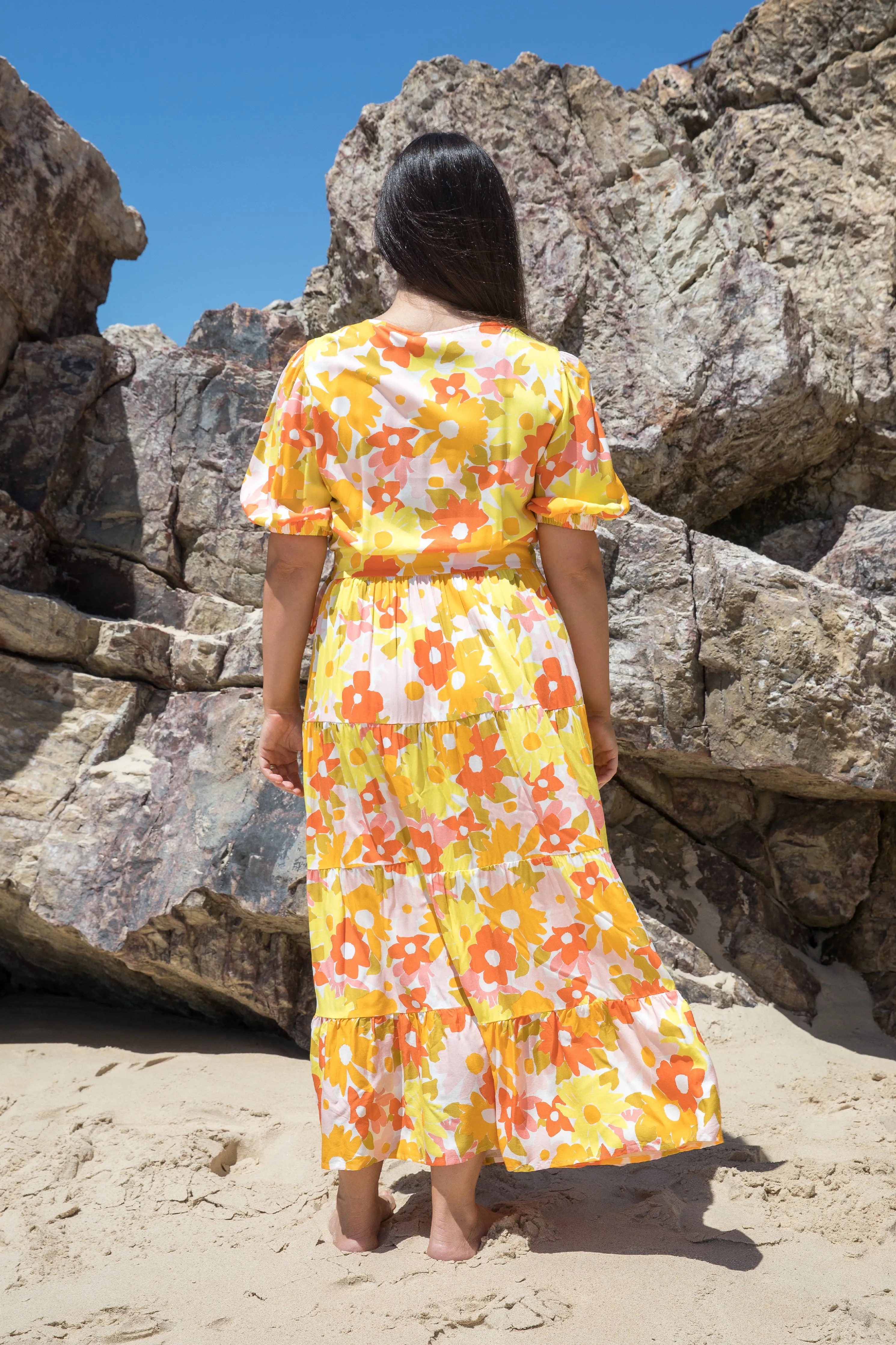 FINAL SALE Ruffle Wrap Dress in Meadow