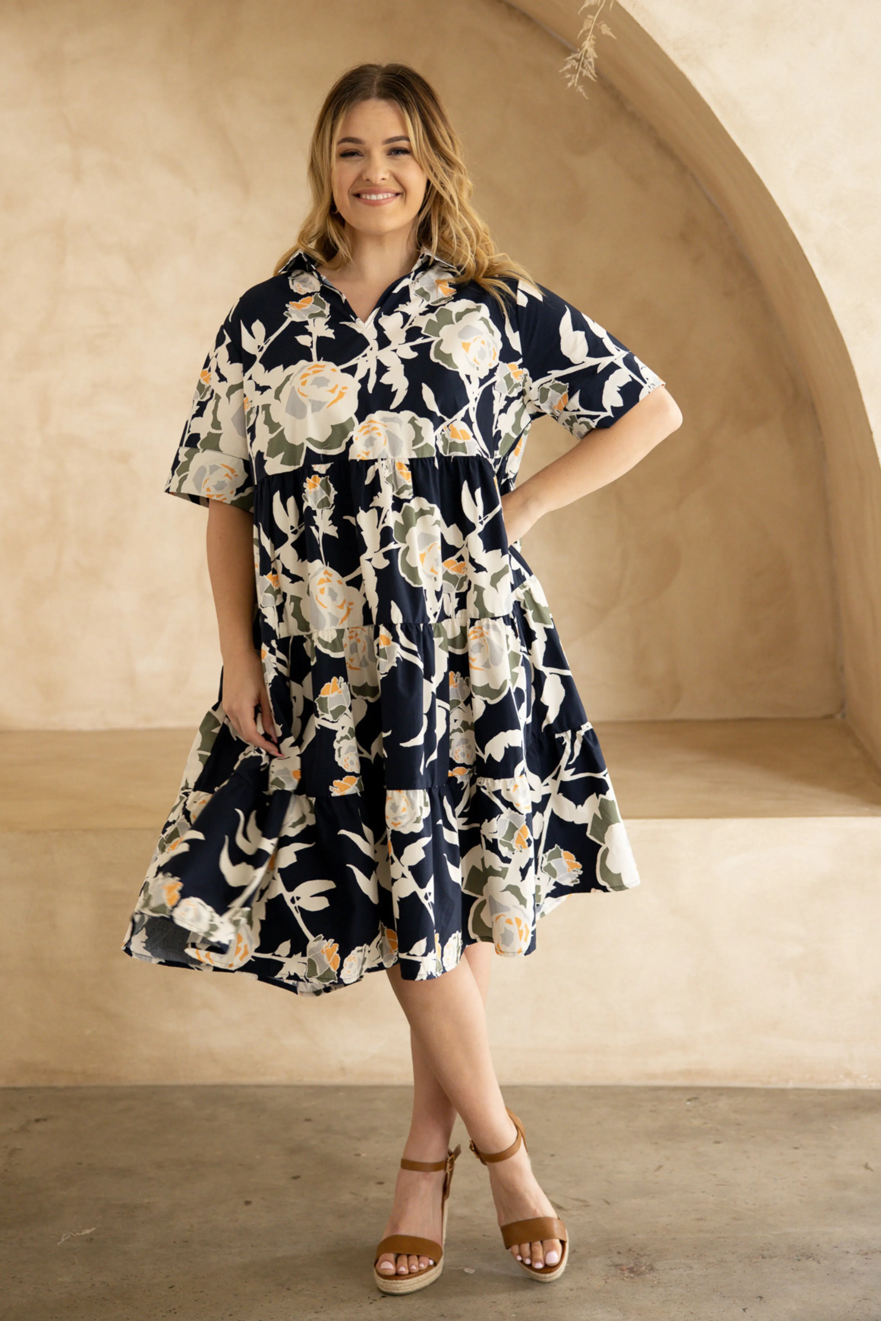 FINAL SALE Serenity Ruffle Dress in Garden