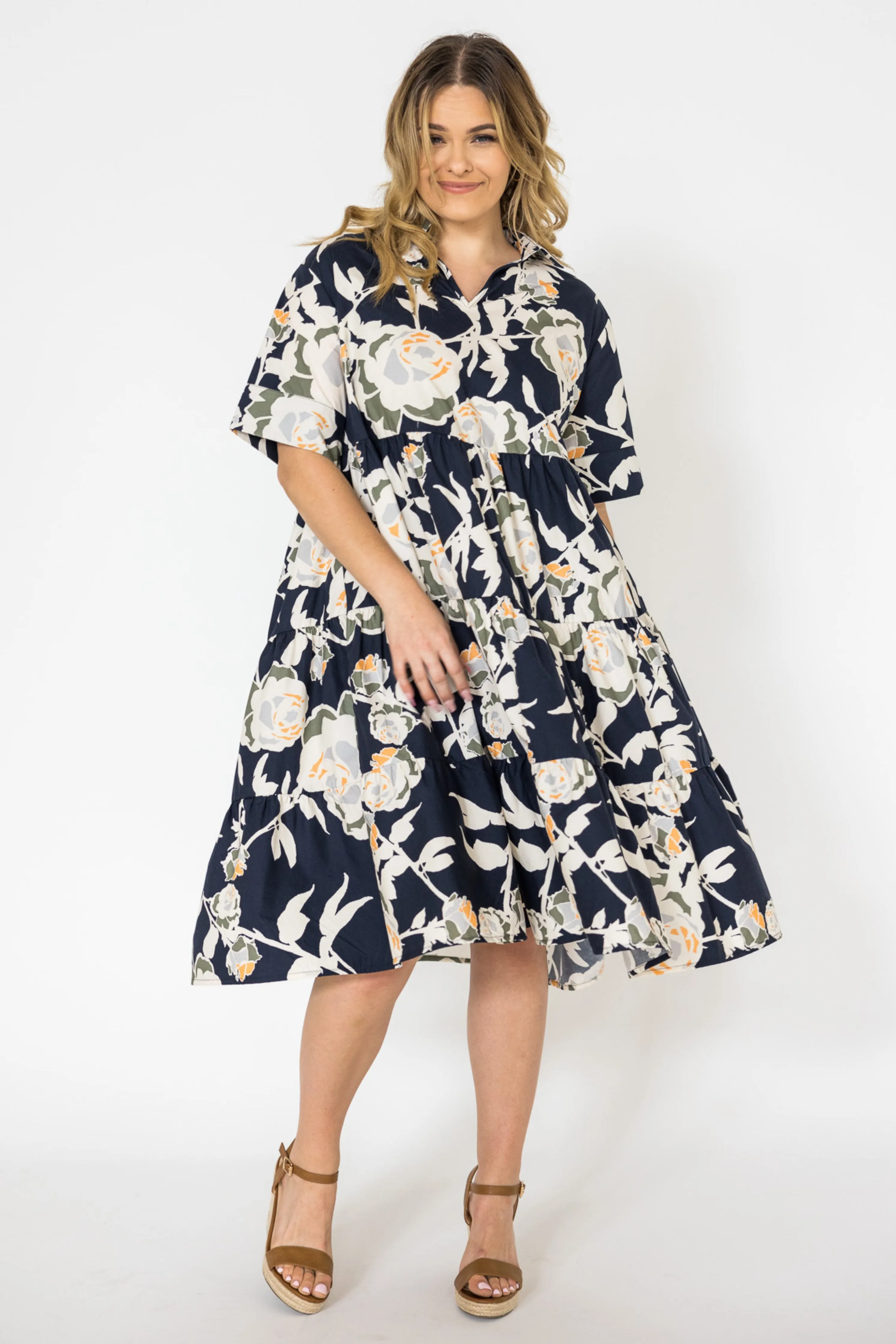 FINAL SALE Serenity Ruffle Dress in Garden