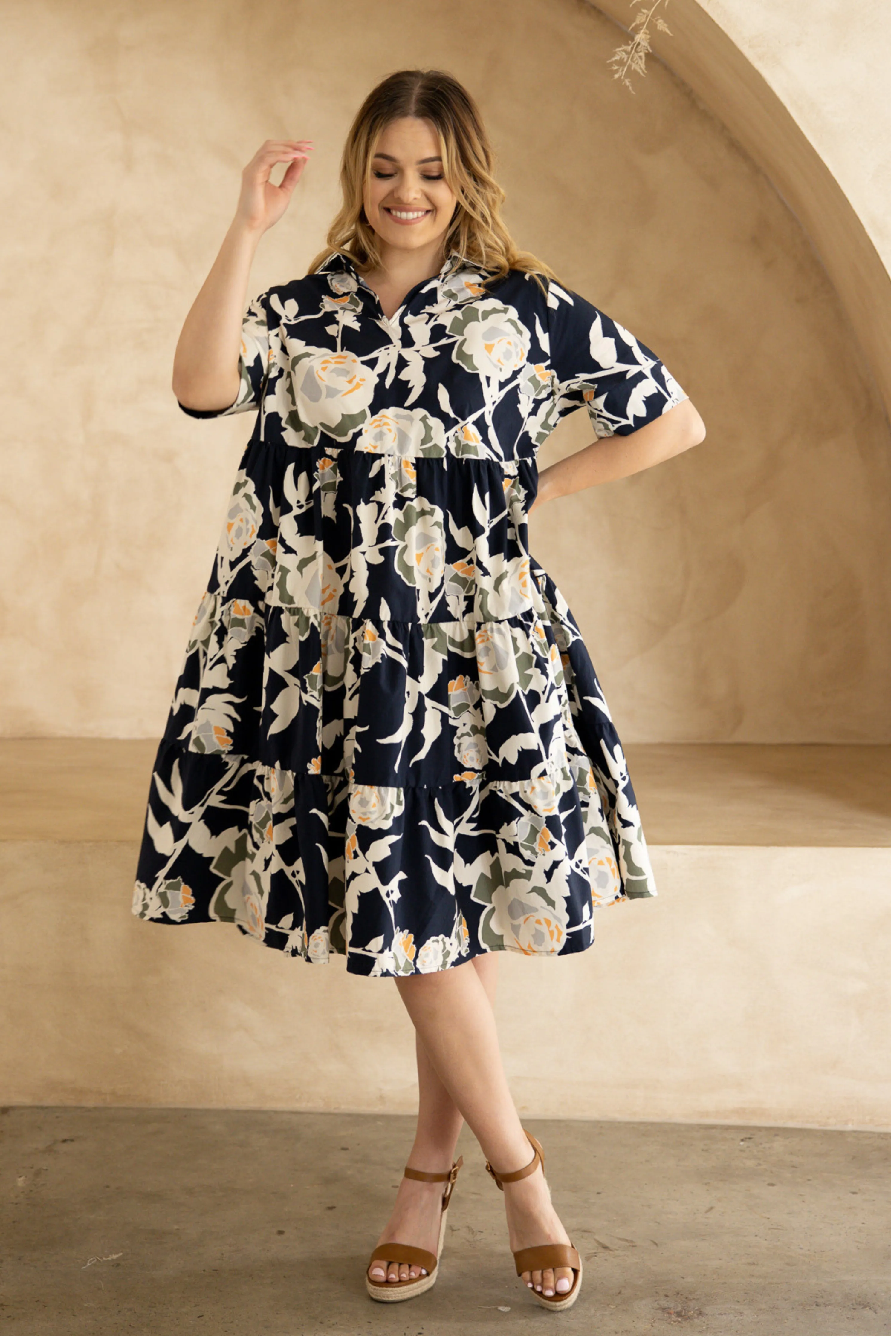 FINAL SALE Serenity Ruffle Dress in Garden