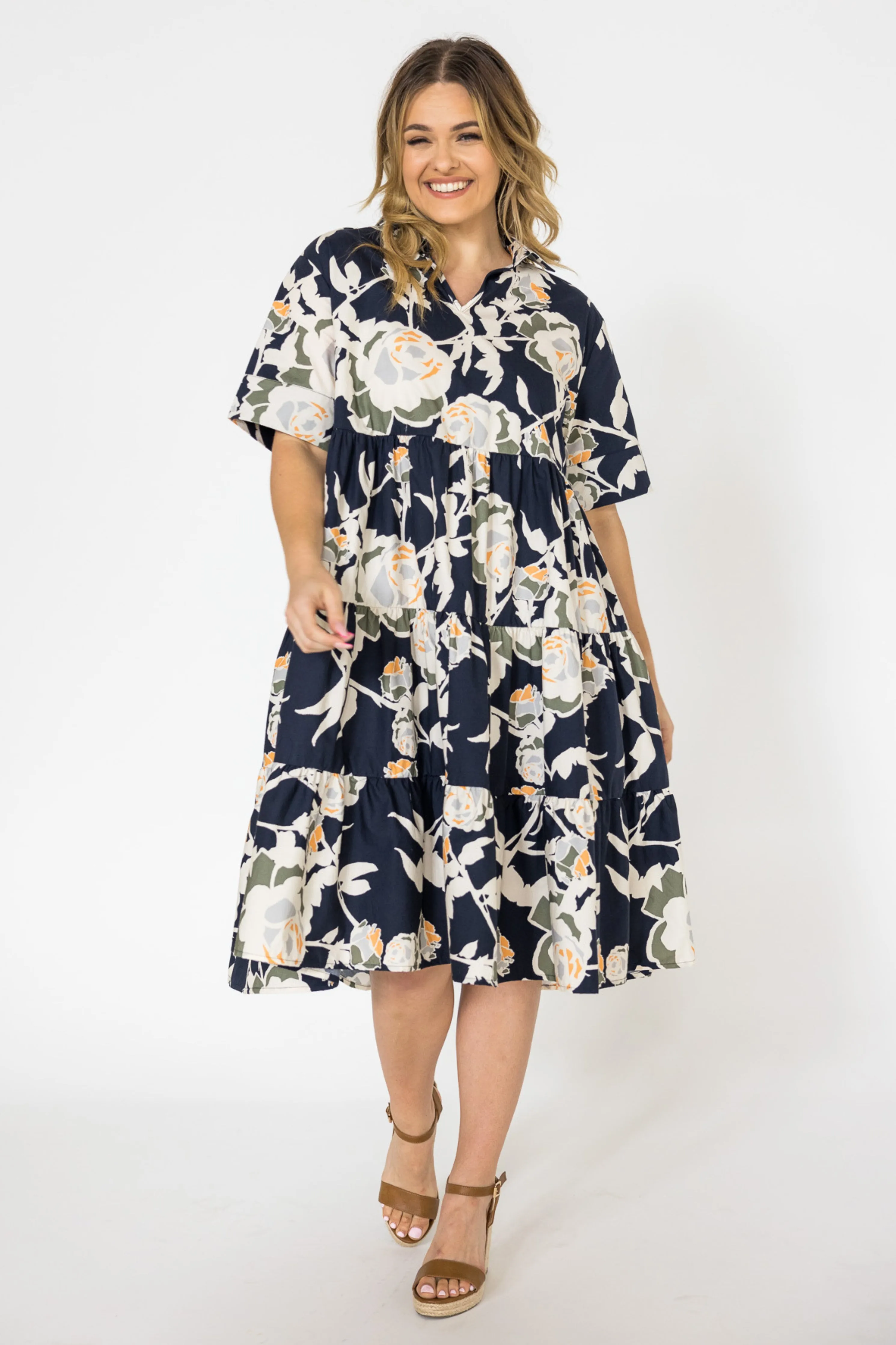 FINAL SALE Serenity Ruffle Dress in Garden