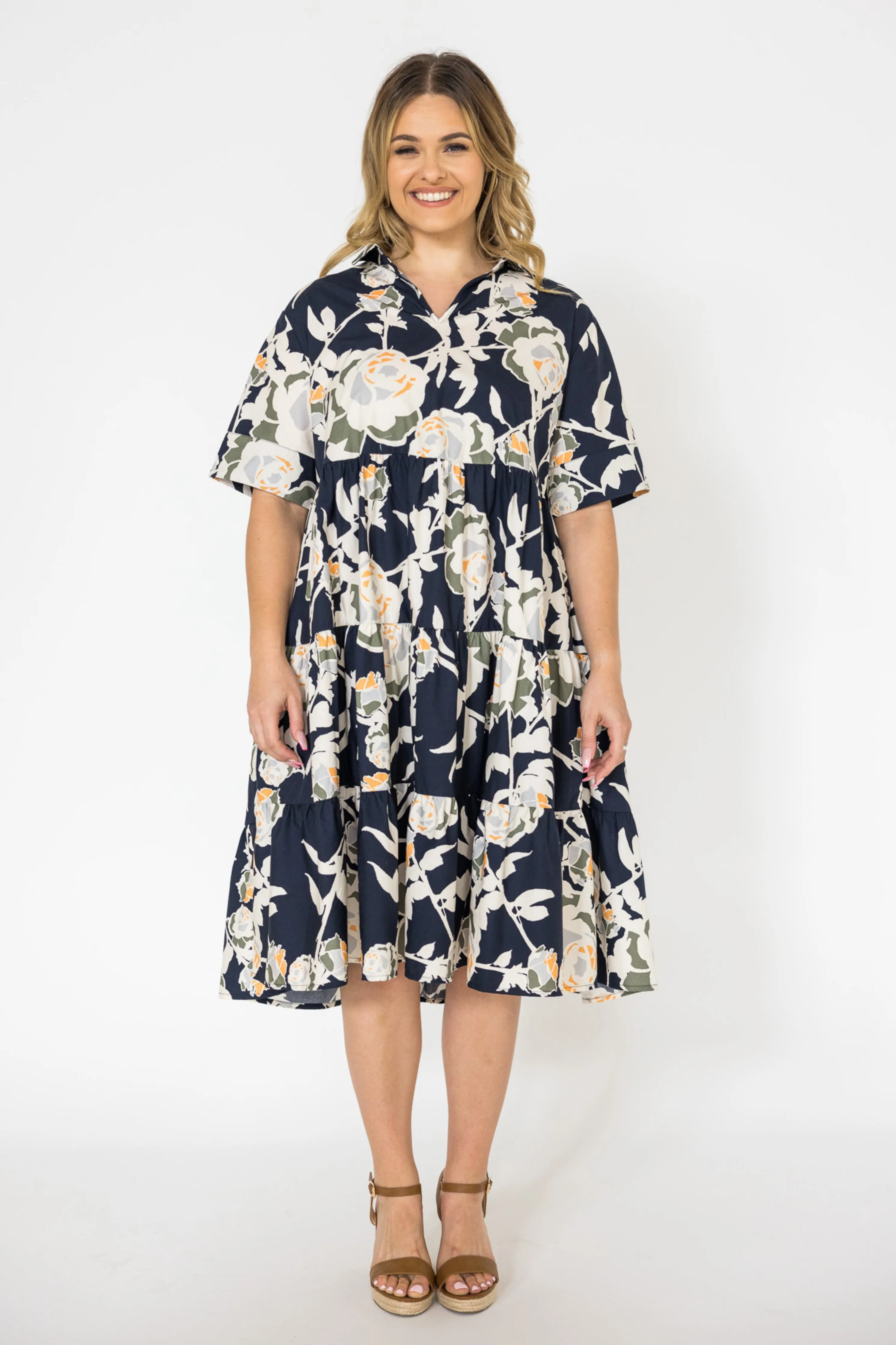 FINAL SALE Serenity Ruffle Dress in Garden