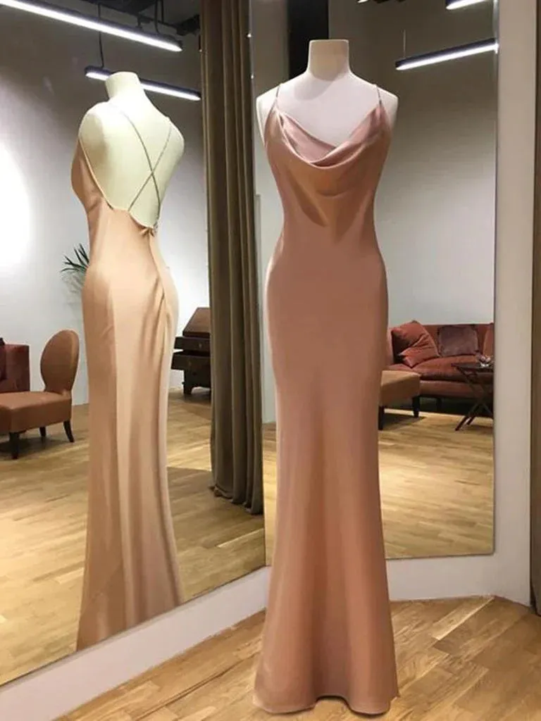 Formal Women's Dresses Sheath Champagne Long Prom Dresses Champagne Floor Length Formal Evening Dresses Prom Dresses Stores