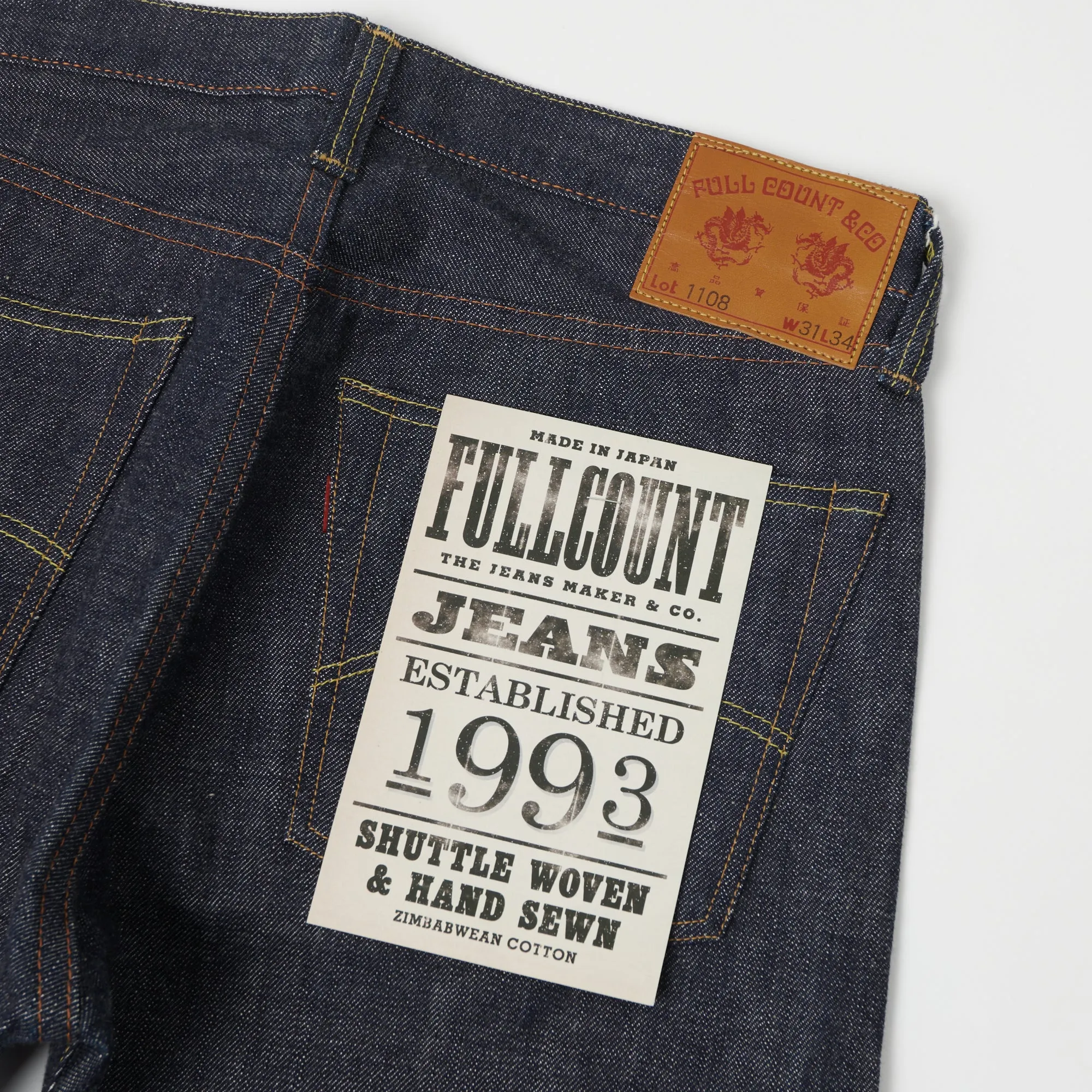 Full Count 1108 13.7oz Regular Straight Jean - Raw
