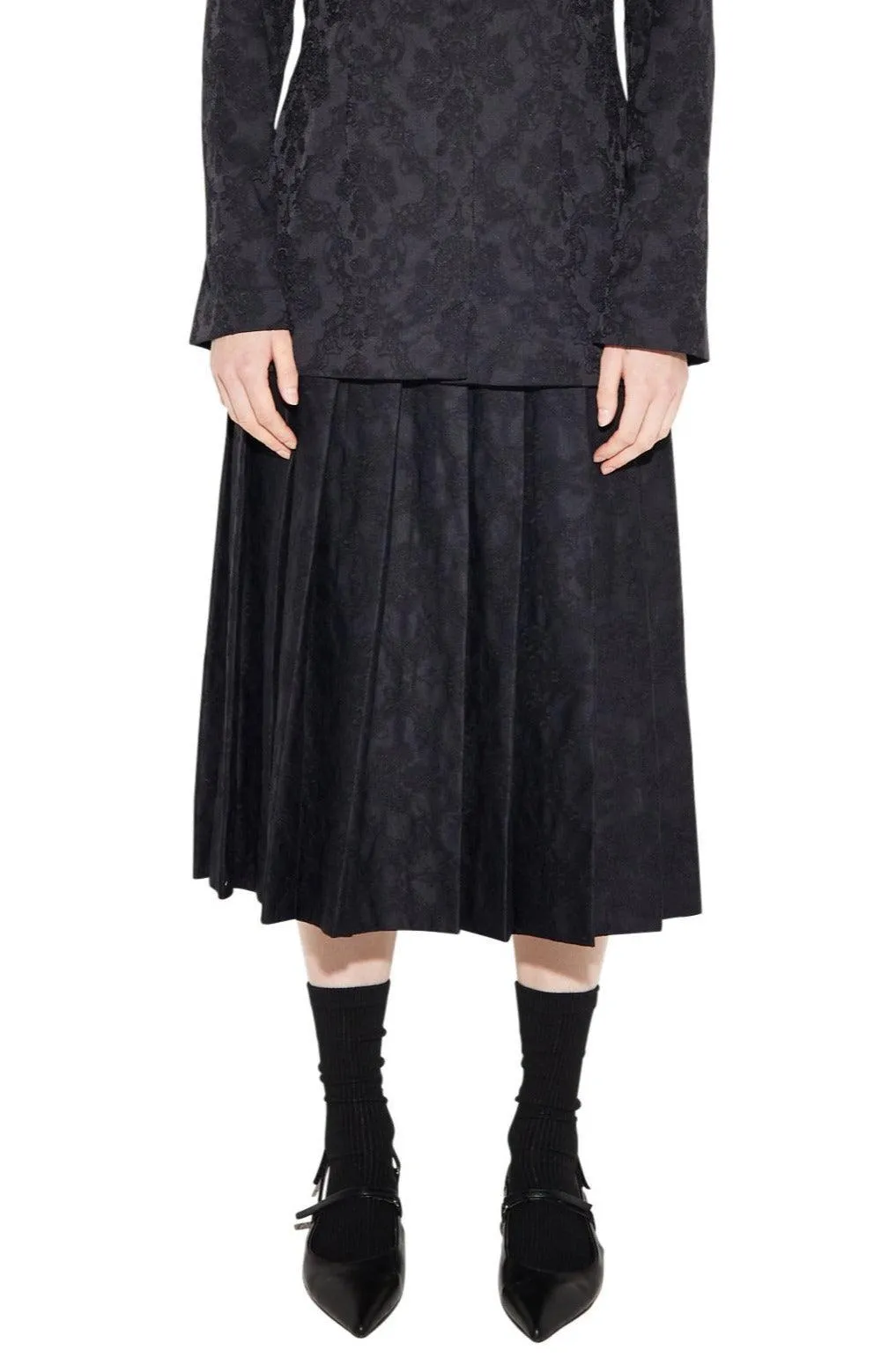 Jacquard Pleated Skirt