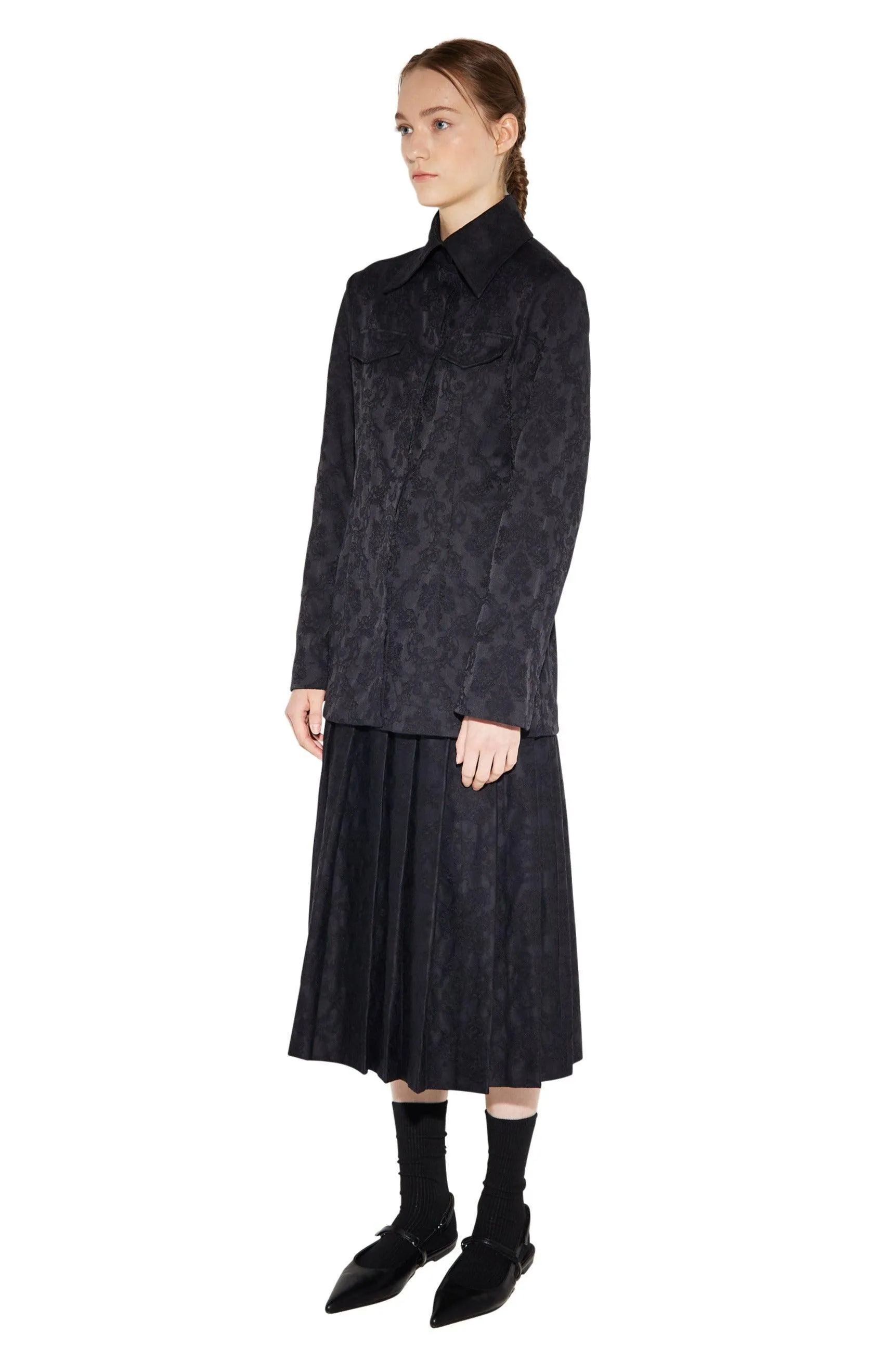 Jacquard Pleated Skirt