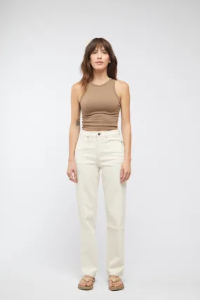 Mulberry High Rise Straight Leg Ecru