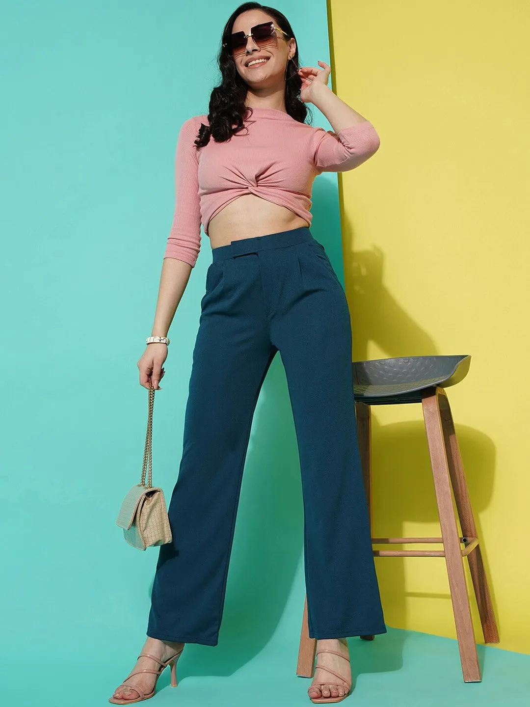 Rama Mid-Rise Regular Fit Slip-On Trousers