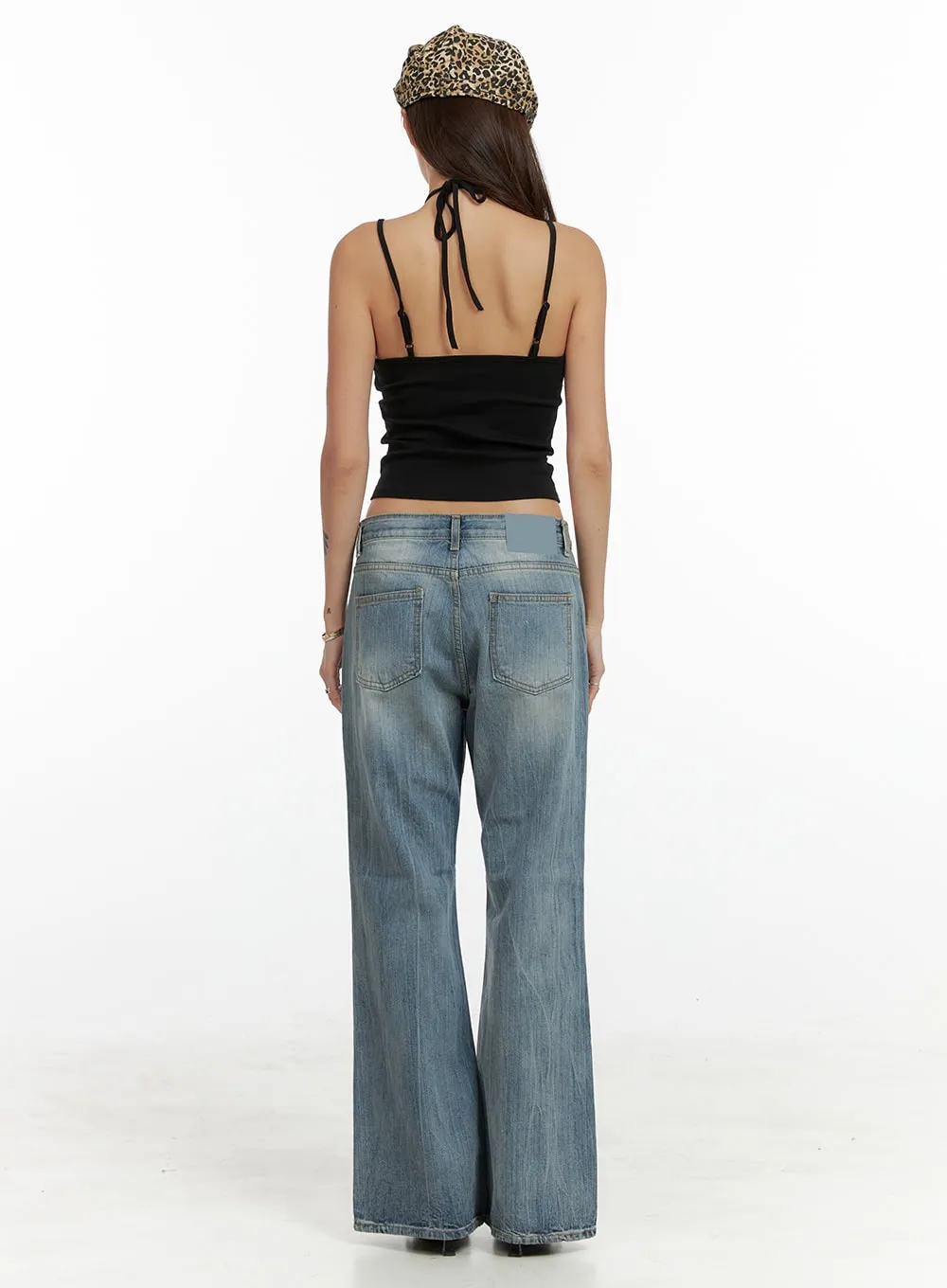 Solid Straight Jeans CL405