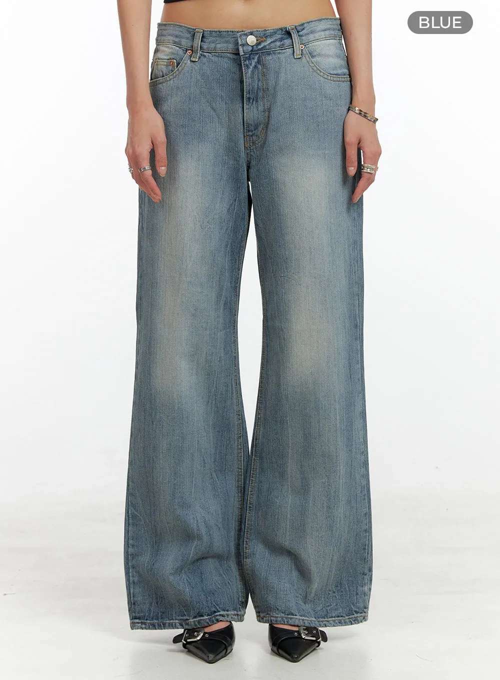 Solid Straight Jeans CL405