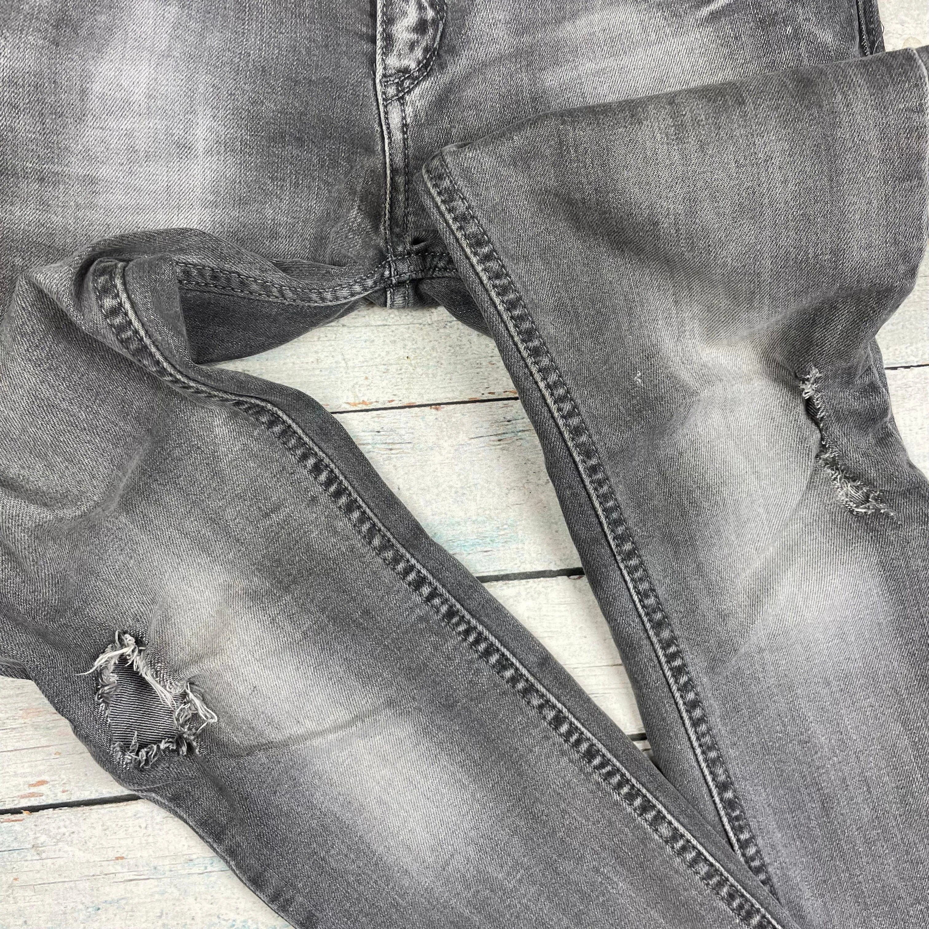 Stradivarius Grey Distressed Stretch Skinny Jeans -Size 10