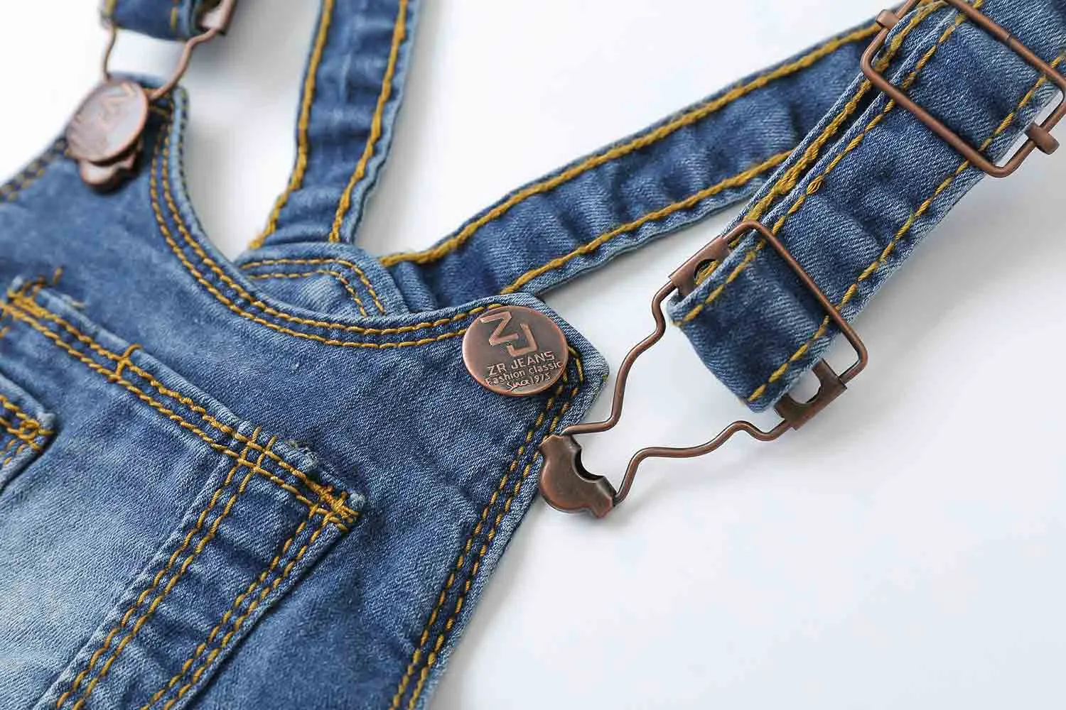 Toddler Rompers Ripped Denim Shortalls
