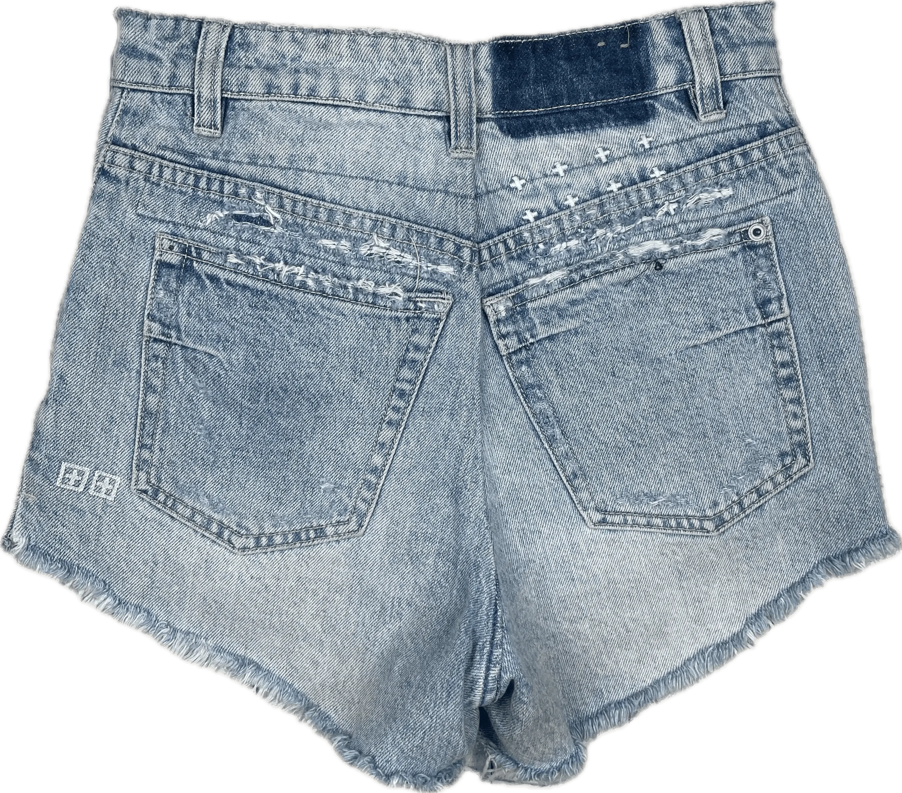 Tsubi  'Boyfriend Ripped Up' Distressed Denim Shorts  - Size 23