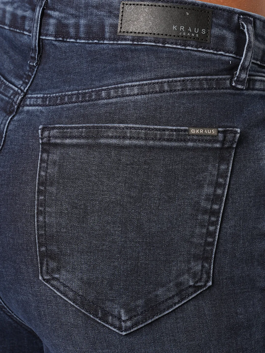 Women Dark Blue High-Rise Loose Straight Jeans