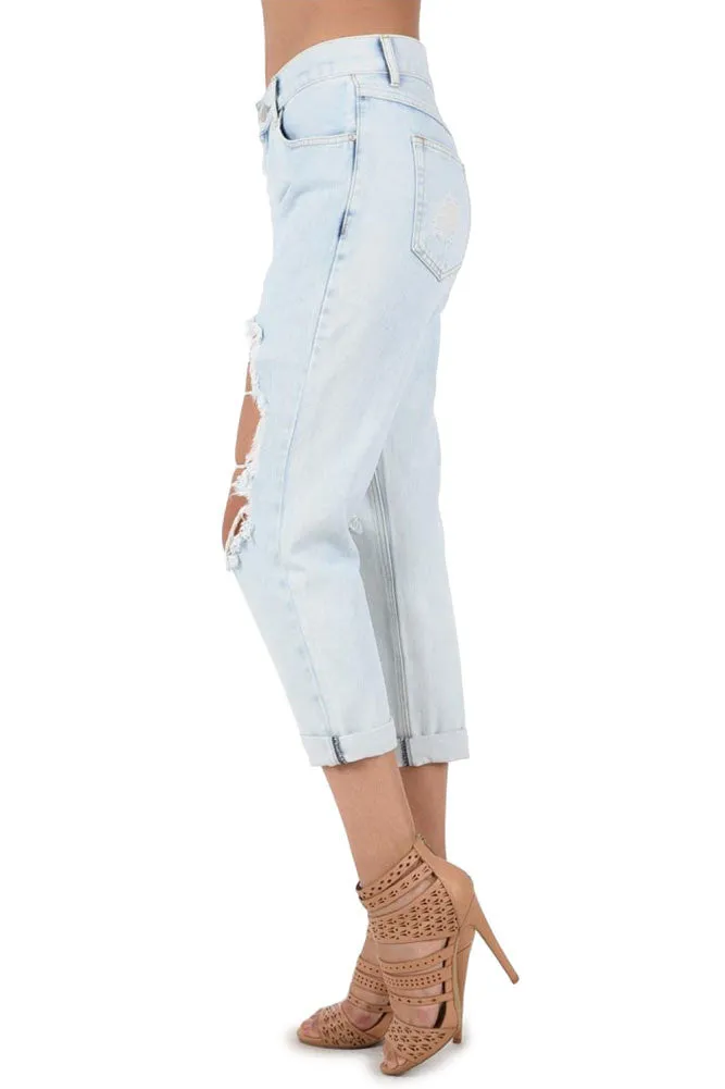 Women's Destroyed Boyfriend Jeans